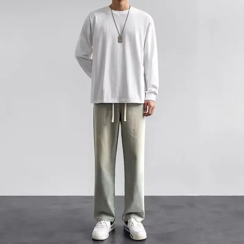 Men's American Loose Wide-Leg Jeans - Hip-Hop Baggy Streetwear