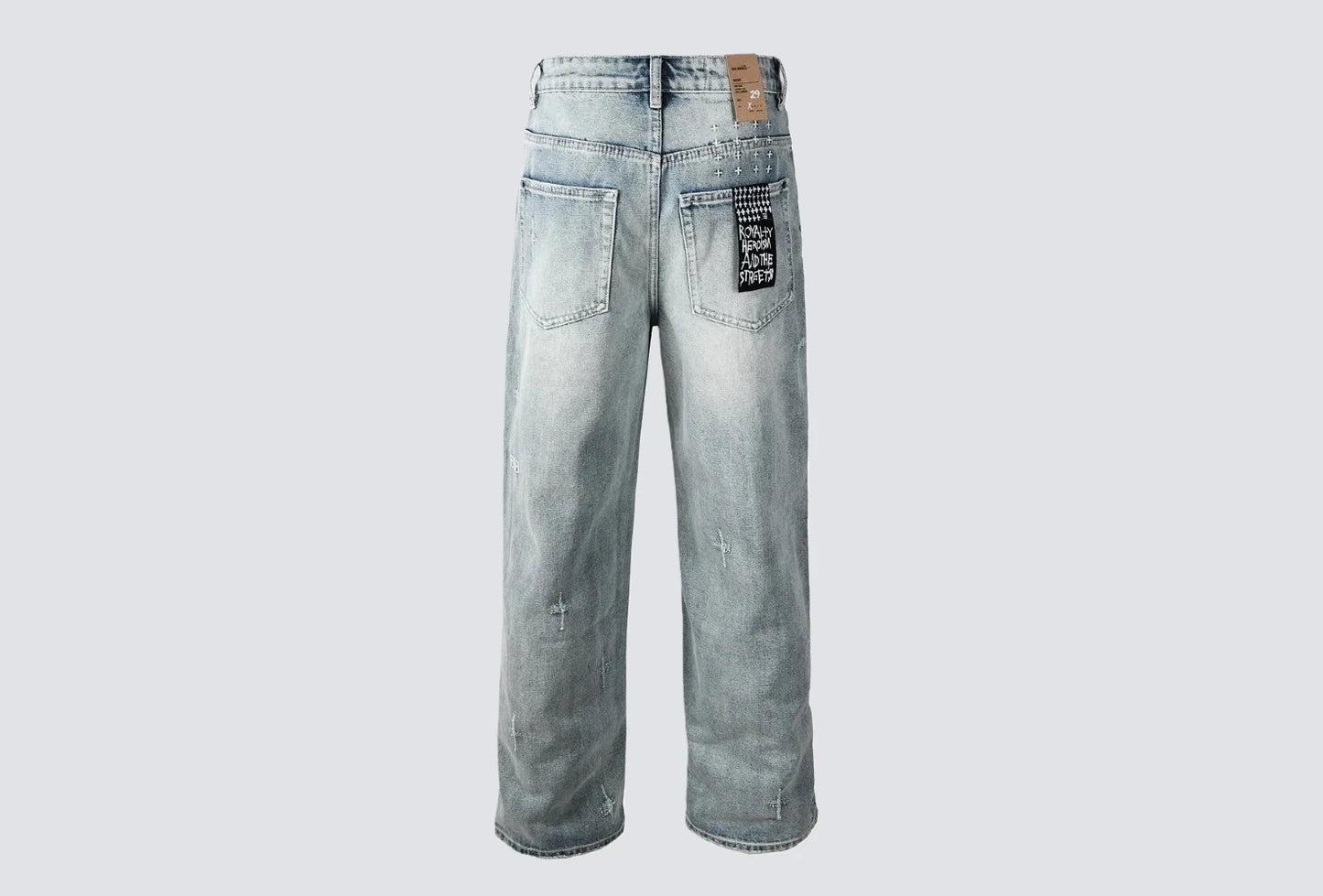 Men's Embroidered Straight-Leg Jeans