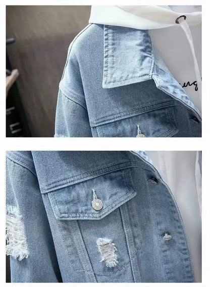 Men's Denim Jacket 2025 - Ripped Distressed