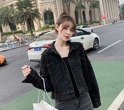 Women's Distressed Denim Jacket - Vintage Cowgirl Style