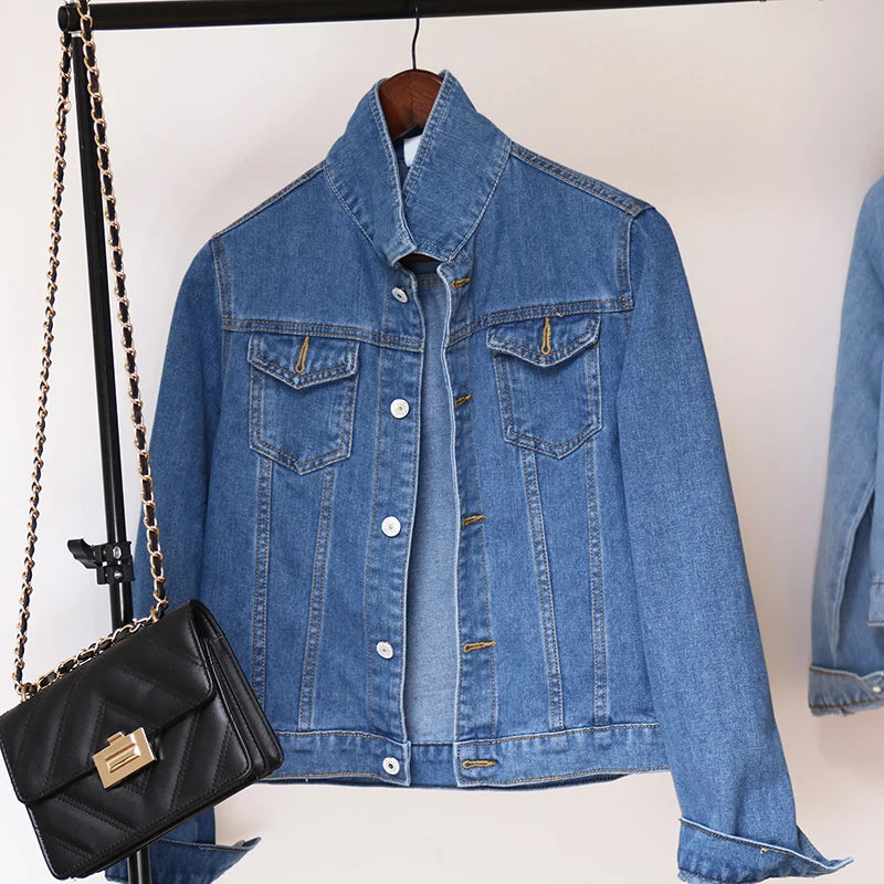Women's Casual Short Denim Jacket Korean