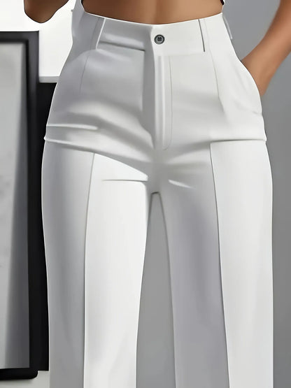 Women's High Waist Dress Pants Flowy Straight Leg