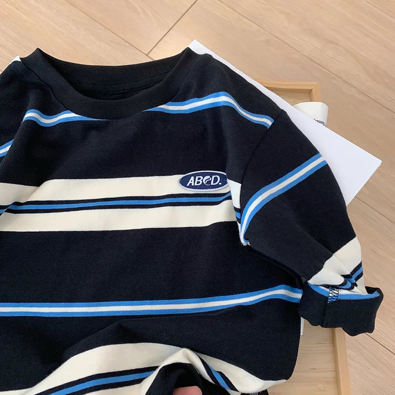 Kids Striped Cotton Long Sleeve T-Shirt 2-7Y