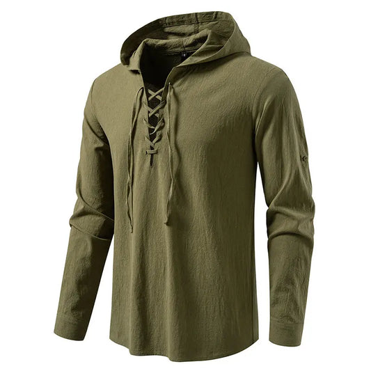 Men's Hooded Long Sleeve Pullover T-Shirt