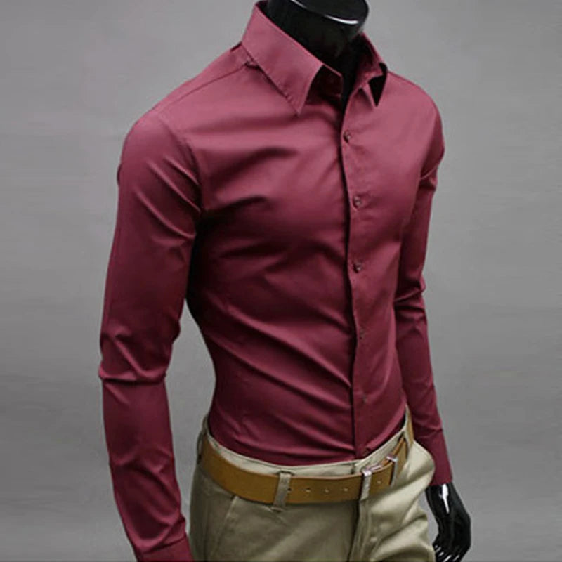 Men's Slim Fit Formal Dress Shirt