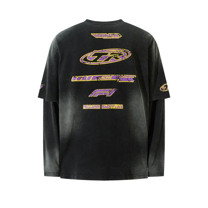 Men's Y2K Harajuku Vintage Washed Long Sleeve T-Shirt
