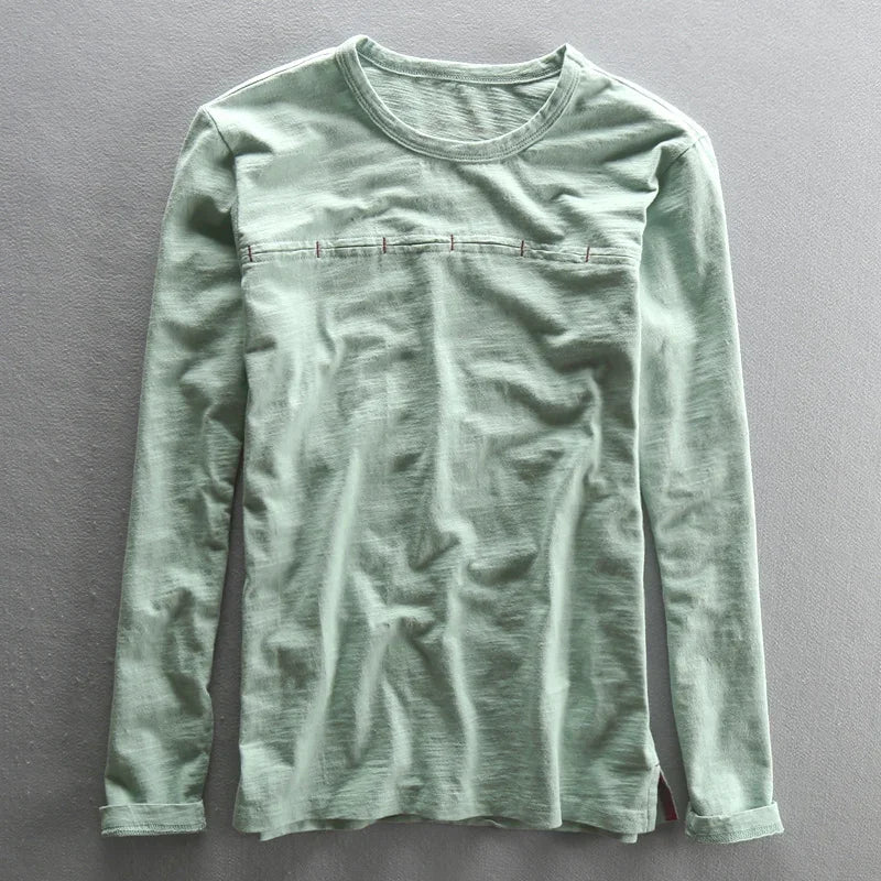 Men's Basic Cotton O-Neck Long Sleeve T-Shirt