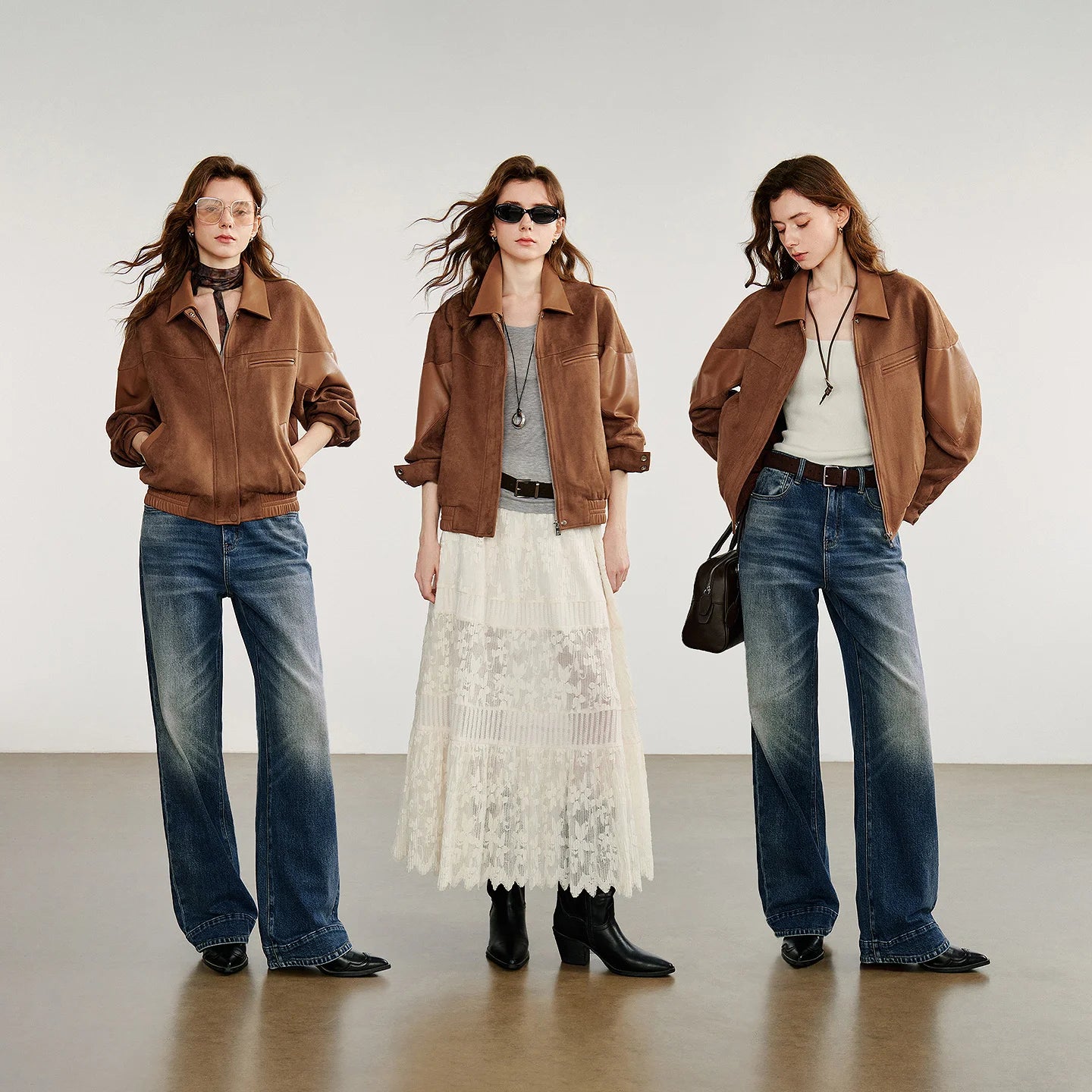 Women's Retro Suede Leather Jacket - Autumn Collection
