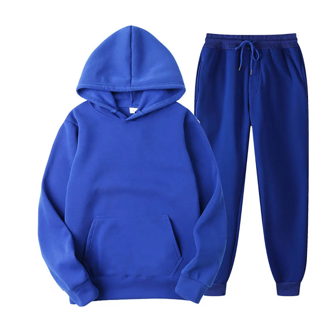 Men's Hoodie & Drawstring Pants Tracksuit Set
