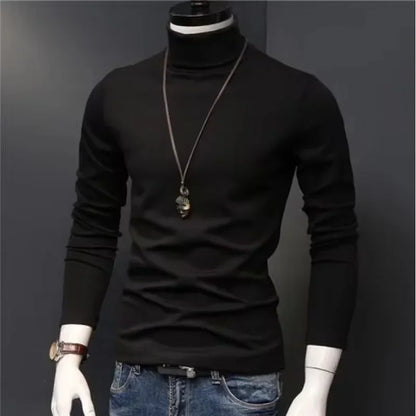 Men's Slim Fit Turtleneck Long Sleeve Shirt