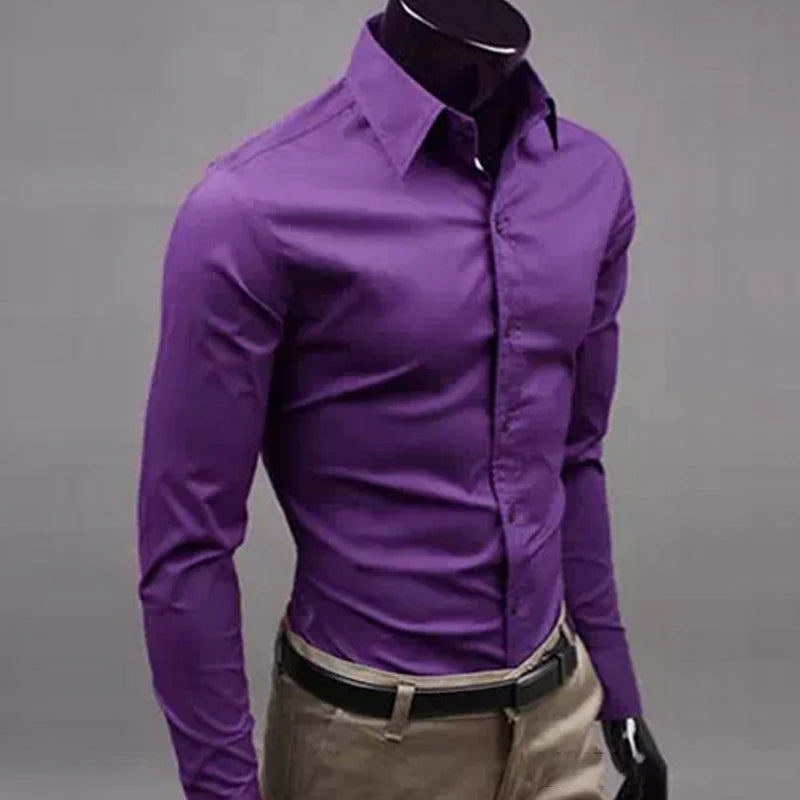 Men's Slim Fit Formal Dress Shirt