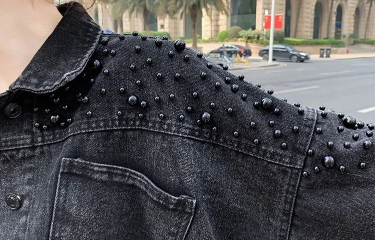 Women's Distressed Denim Jacket - Vintage Cowgirl Style