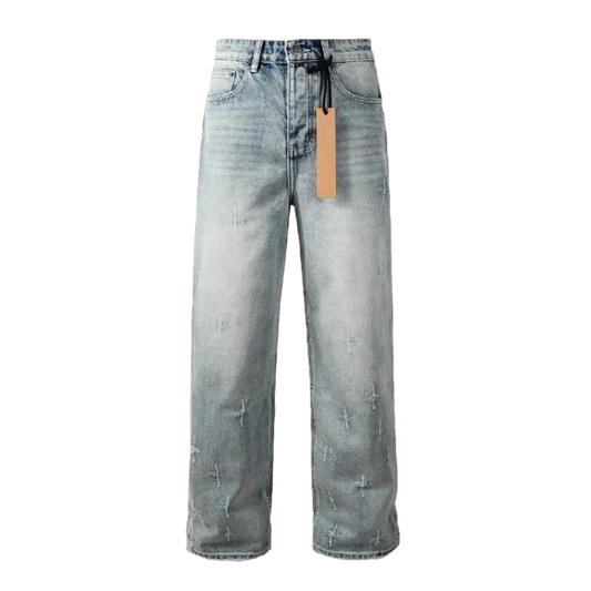 Men's Embroidered Straight-Leg Jeans