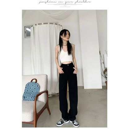 Women Denim Jeans 2025 Autumn Winter High Waist Wide Leg