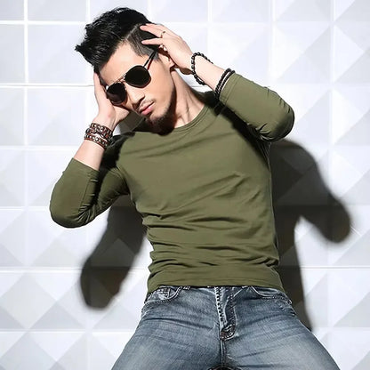 Men's Slim Fit V-Neck Polyester T-Shirt 2026