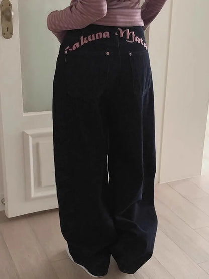 Embroidered Letter Printed Jeans 2025 - Spring Women