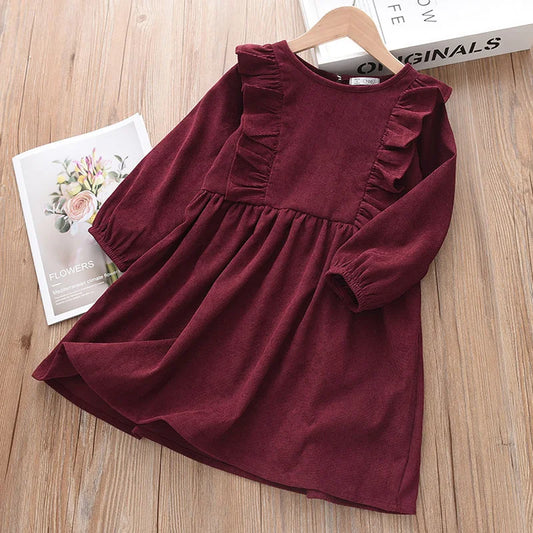 Girls' Long Sleeve Princess Casual Dress