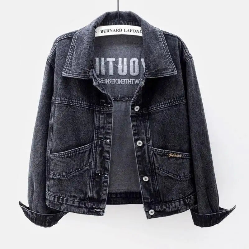 Women's Denim Coat Short Embroidery Y2K