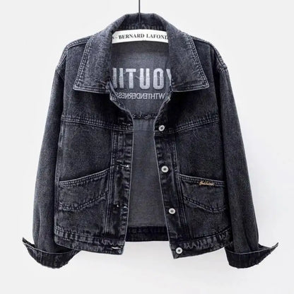 Women's Denim Coat Short Embroidery Y2K