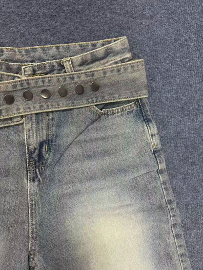 Women's Washed Jeans - Fashionable Wide-Leg Harajuku Y2K 2026