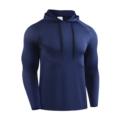 Men's Hooded Running Long Sleeve Sports T-Shirt
