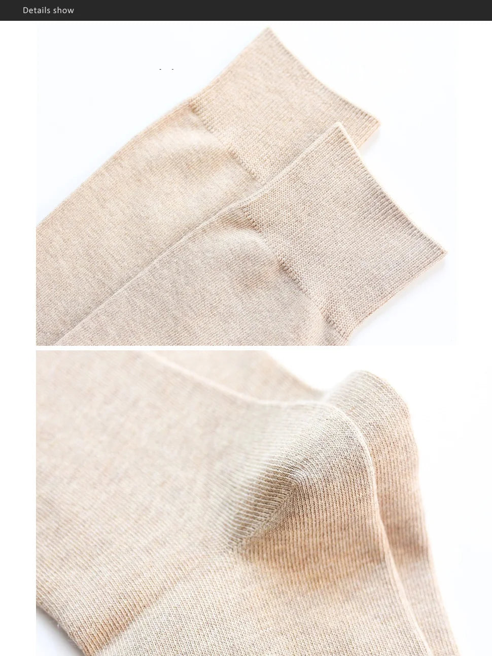 Men's Long Business Socks - Combed Cotton Striped Dress