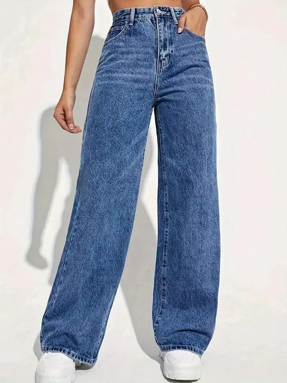 Wide-Legged Jeans Europe - Autumn Spring High-Waisted Straight Thin