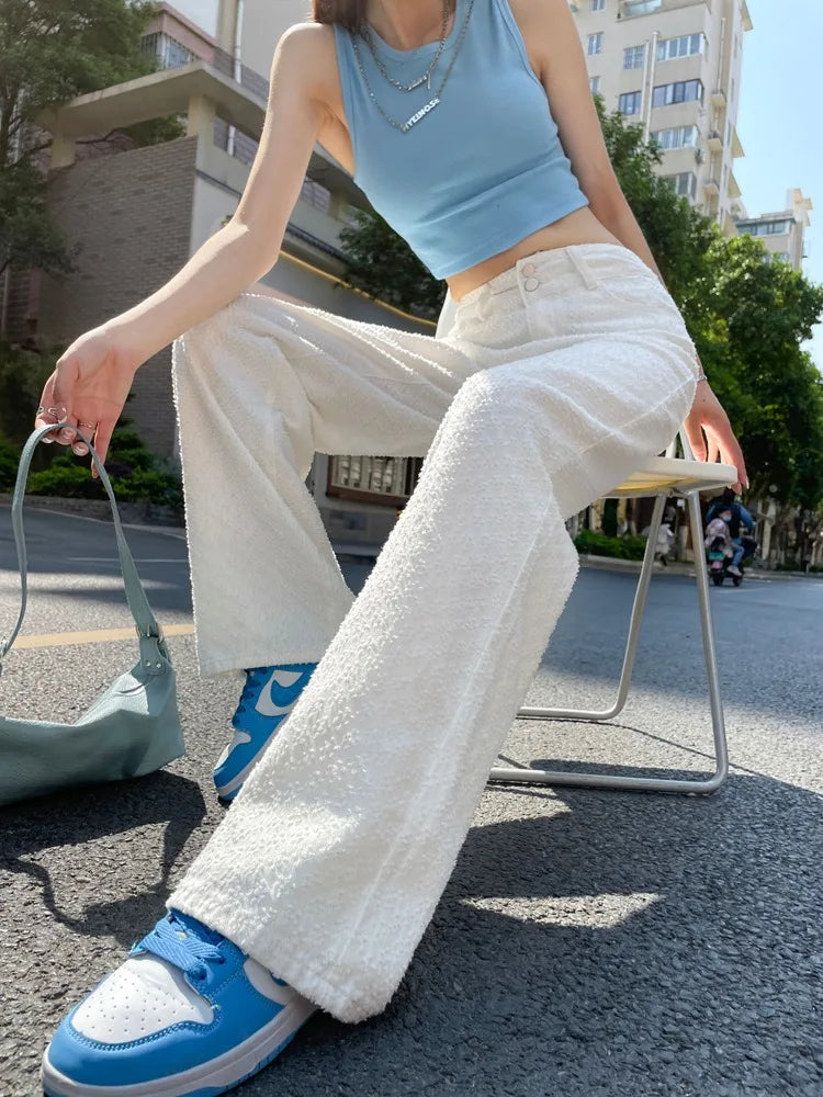 Ripped Jeans Women Casual Streetwear Spring Autumn High Waist