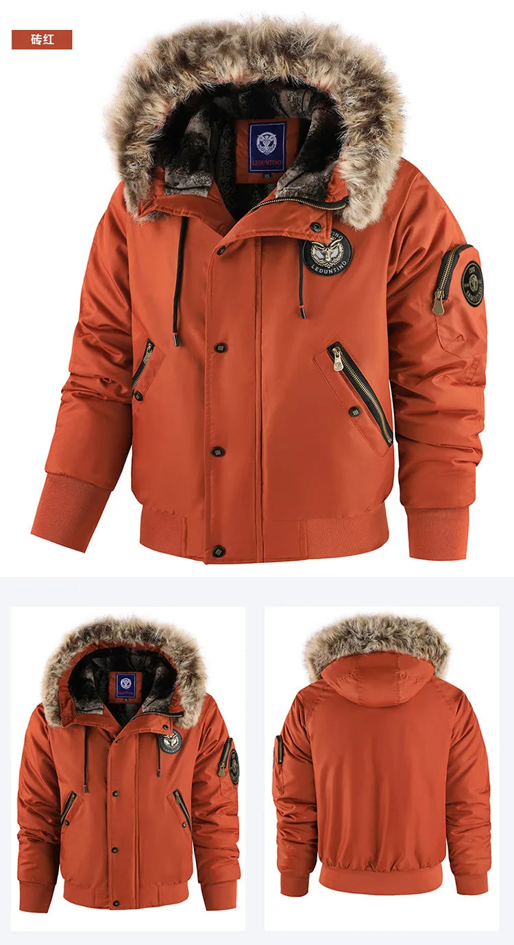Men's Thick Padded Winter Coat - Warm Hooded Jacket