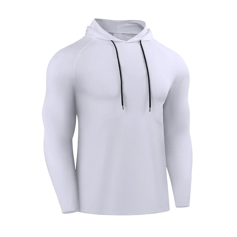 Men's Hooded Running Long Sleeve Sports T-Shirt