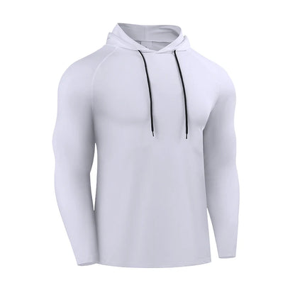 Men's Hooded Running Long Sleeve Sports T-Shirt