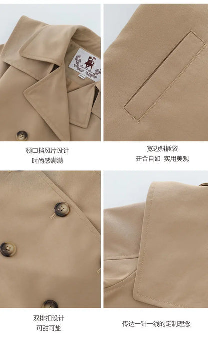 Girls Windbreaker Trench Coat - Kids Mid-Length 3-14 Years