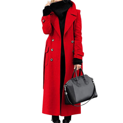 Women's Long Wool Coat - Korean Fashion Winter Coat
