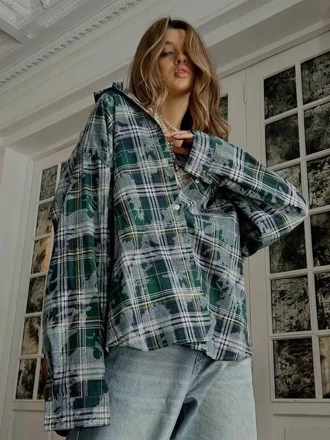 Women's Plaid Shirt Spring Autumn Long Sleeve Casual