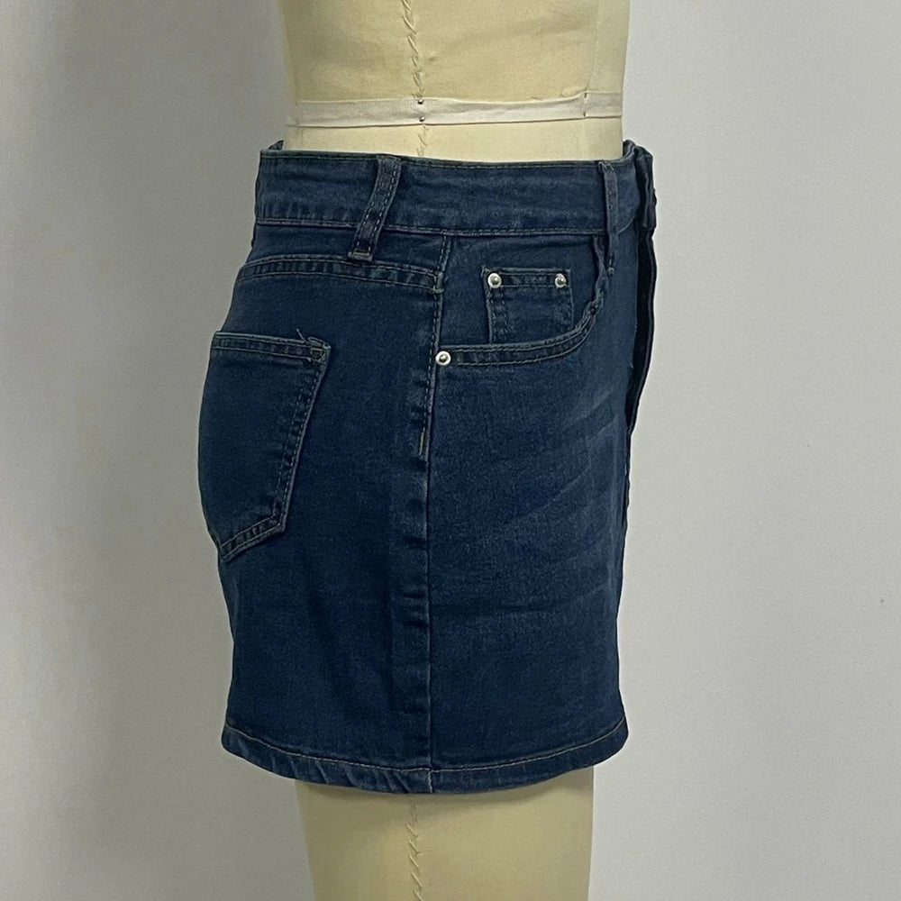 Women's Denim Short Skirt High Waist Slim