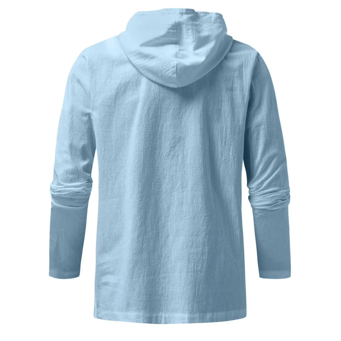 Men's Cotton Linen Hooded Sports Shirt