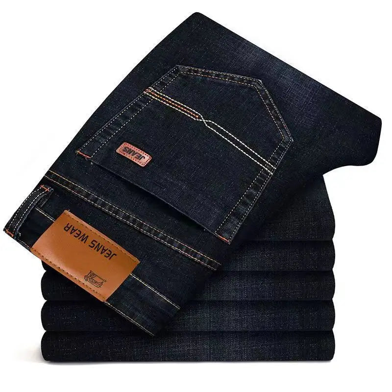 Men's Business Casual Jeans - Stretch Denim Slim Fit