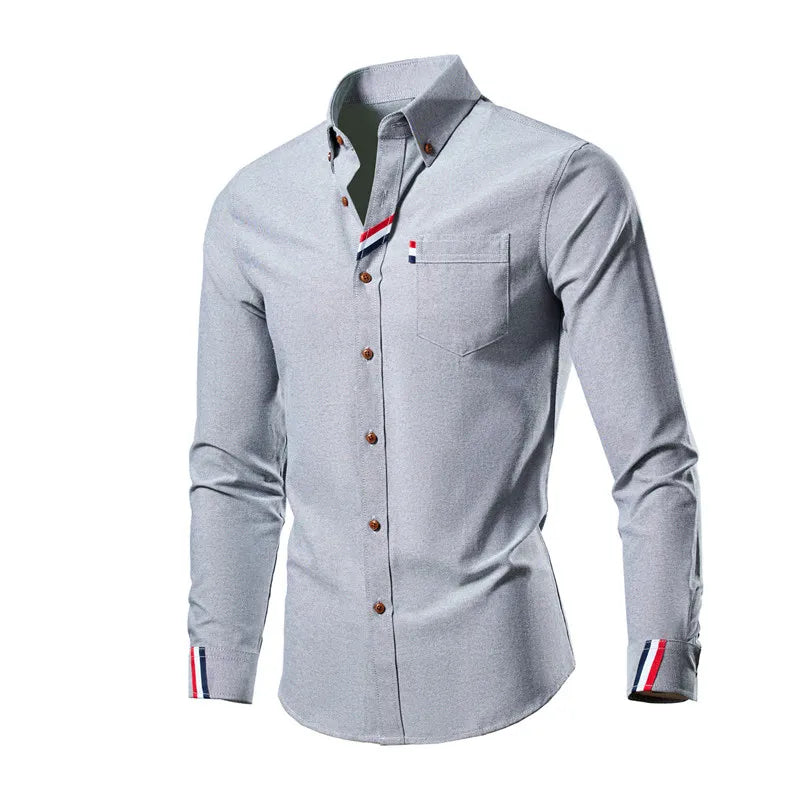 Men's Slim Fit Striped Long Sleeve Shirt