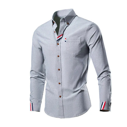 Men's Slim Fit Striped Long Sleeve Shirt