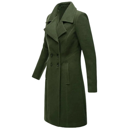 Women's Warm Winter Coat - Wool Blend Lined Jacket