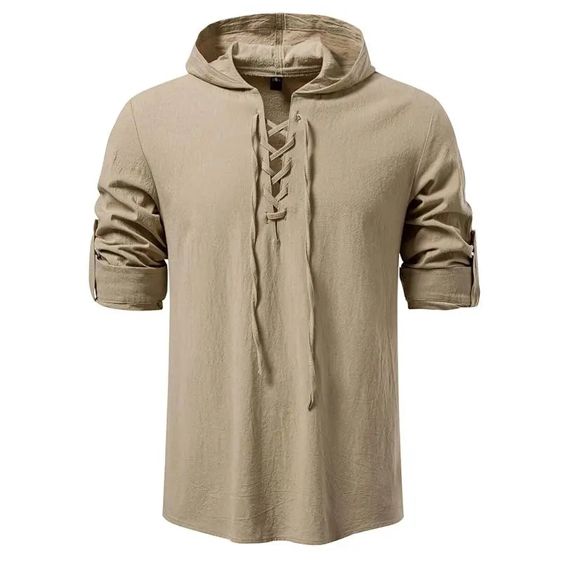 Men's Hooded Long Sleeve Pullover T-Shirt
