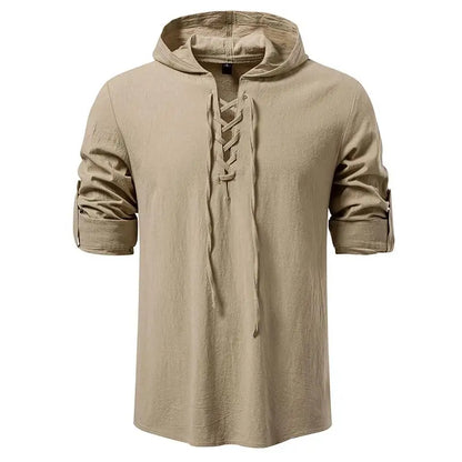 Men's Hooded Long Sleeve Pullover T-Shirt