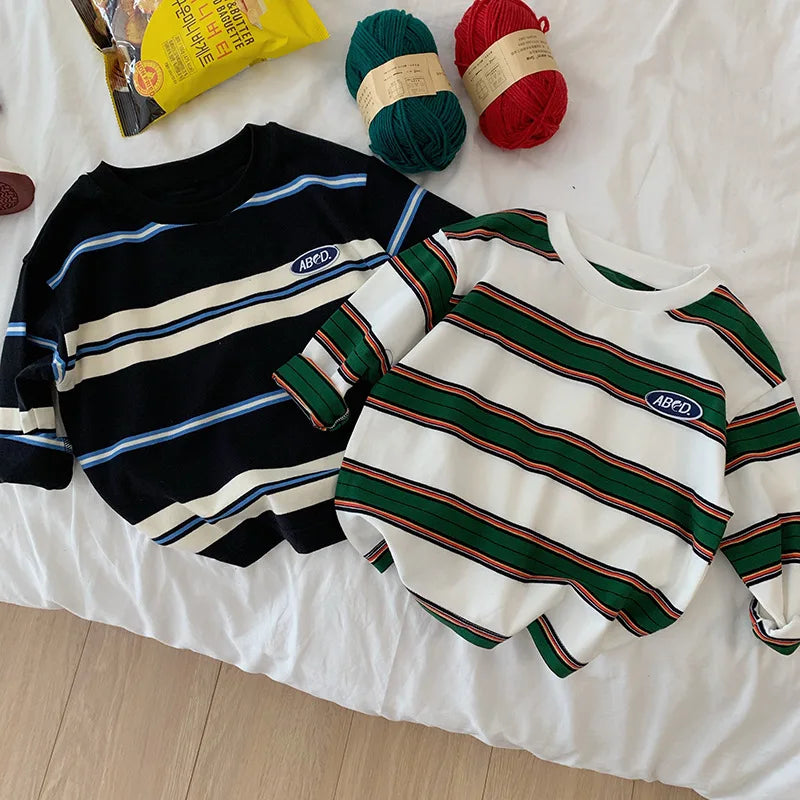 Kids Striped Cotton Long Sleeve T-Shirt 2-7Y
