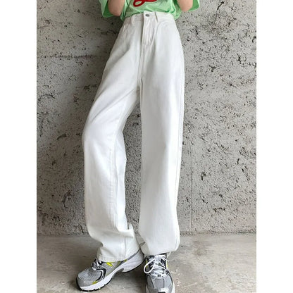 Women Denim Jeans 2025 Autumn Winter High Waist Wide Leg