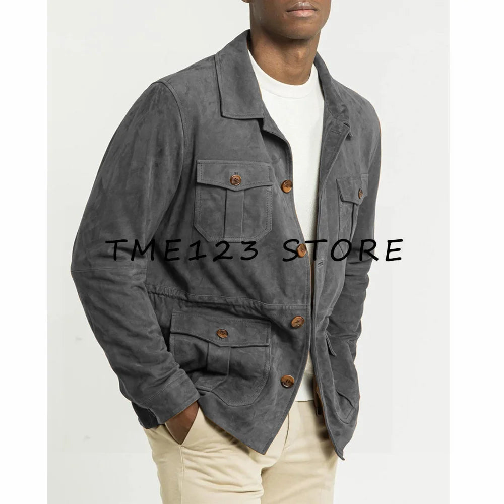 Men's Suede Elegant Formal Blazer Suit