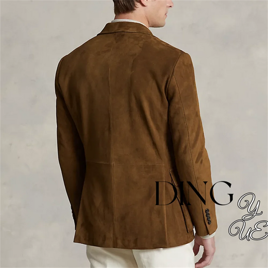 Men's Suede Single Breasted Luxury Blazer