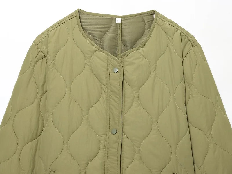 Women's Black Quilted Jacket - Padded Demi-Season Winter