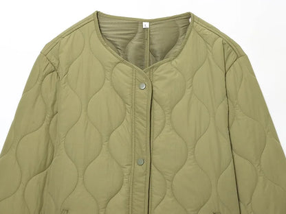Women's Black Quilted Jacket - Padded Demi-Season Winter