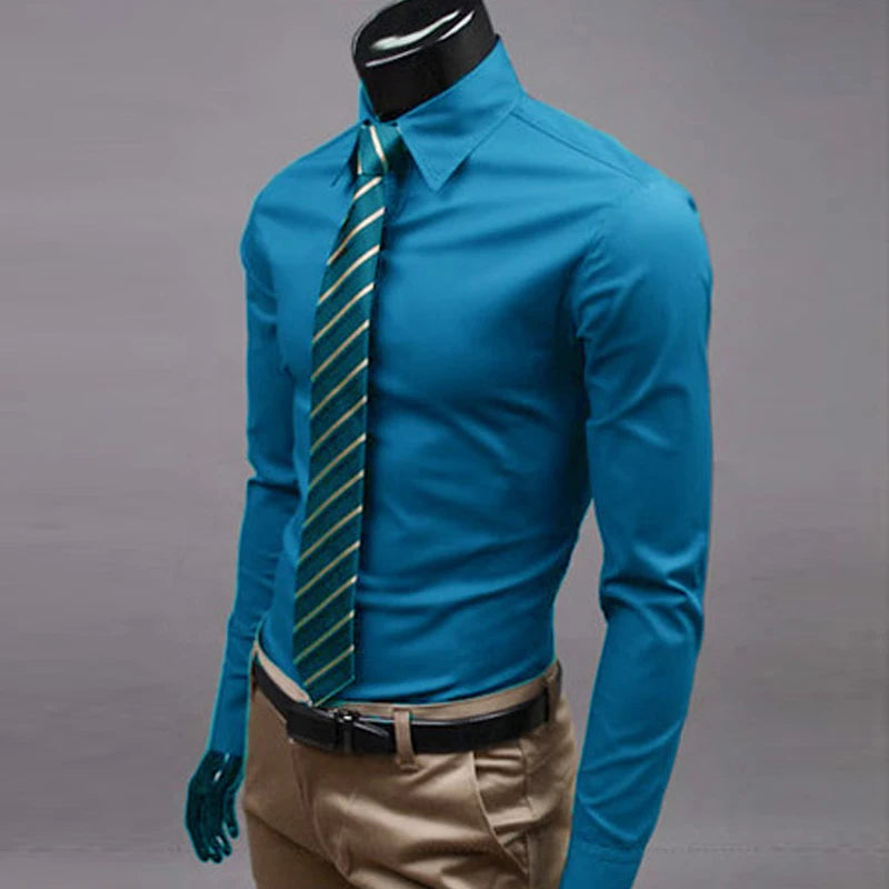 Men's Slim Fit Formal Dress Shirt