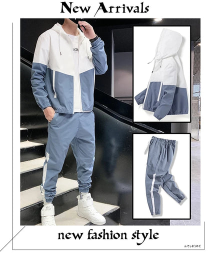 Men's Hip Hop Hooded Jogger Tracksuit 2026